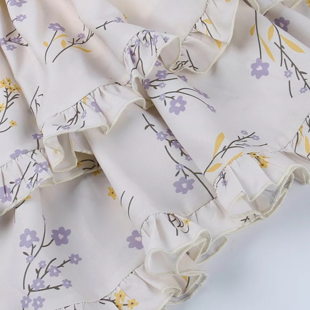 Tiered Ruffle Off The Shoulder Floral Corset Style Dress - Picture 11 of 12